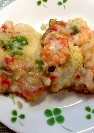 お好み焼き風 山芋海老焼き-レシピのメイン写真