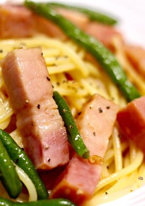 厚切りベーコンとインゲンのペペロンチーノ-レシピのメイン写真