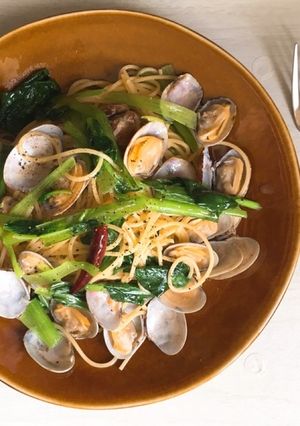 あさりと小松菜のペペロンチーノ-レシピのメイン写真