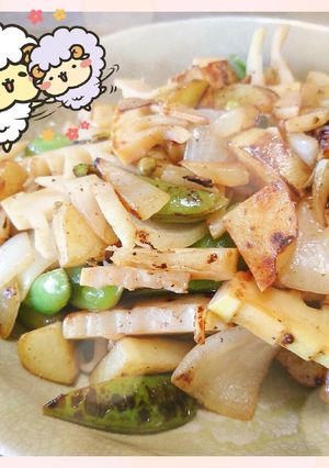 マクロビ☆たけのこと春野菜のお酢炒め-レシピのメイン写真