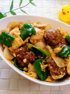 ミートボールで美味しい卵野菜炒め♪-レシピのメイン写真