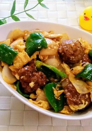 ミートボールで美味しい卵野菜炒め♪-レシピのメイン写真