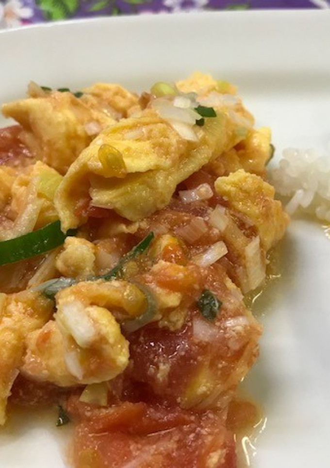 台湾料理：蕃茄炒蛋（トマトと卵の炒め物）-レシピのメイン写真