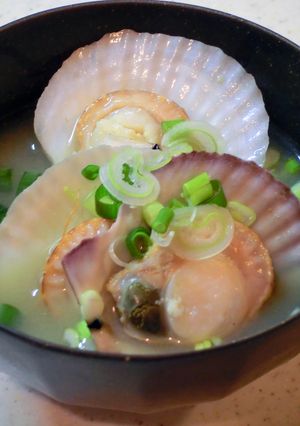 ベビーホタテ(ホタテ稚貝)のお味噌汁-レシピのメイン写真