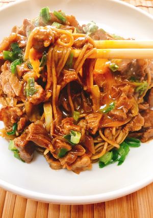 汁なしカレー肉蕎麦-レシピのメイン写真