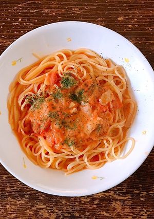 牛乳で簡単!トマトクリームパスタ!!-レシピのメイン写真