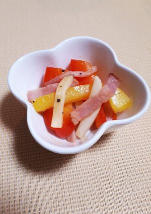 常備菜 | パプリカとベーコンの洋風炒め-レシピのメイン写真