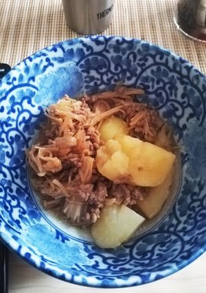えのきとひき肉の肉じゃが-レシピのメイン写真