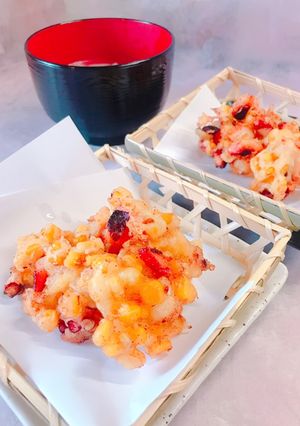 簡単！たことコーンの美味し〜かき揚げ-レシピのメイン写真