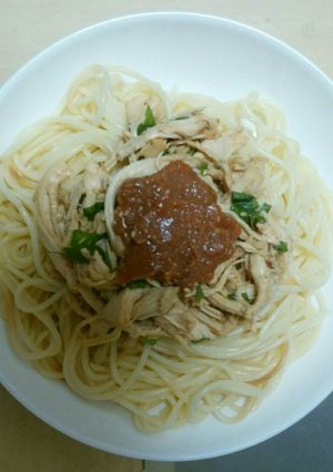 蒸し鶏の梅じそ風味スパゲッティ-レシピのメイン写真