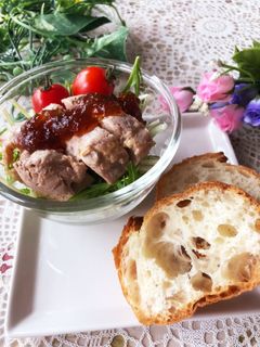 水菜と蒸し鶏の♡ドレッシングジュレサラダ-レシピのメイン写真