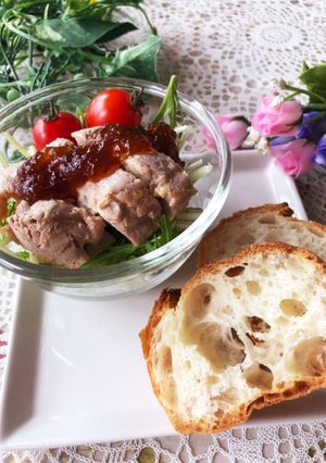 水菜と蒸し鶏の♡ドレッシングジュレサラダ-レシピのメイン写真