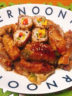 お弁当に☆チンジャオ風パプリカの肉巻き!-レシピのメイン写真