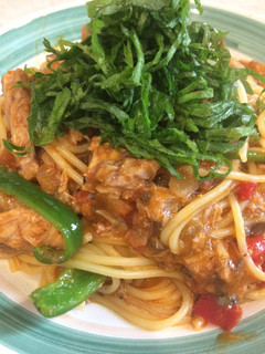 サバ缶とサルサソースのパスタ♪簡単-レシピのメイン写真
