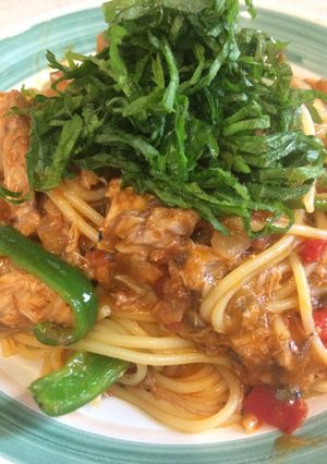 サバ缶とサルサソースのパスタ♪簡単-レシピのメイン写真