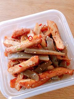♡さつま揚げとこんにゃくの甘辛炒め♡-レシピのメイン写真