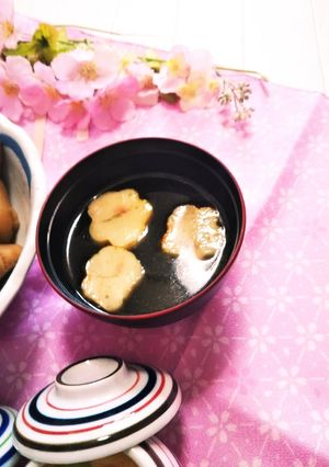 お布団三つ葉のお吸い物-レシピのメイン写真