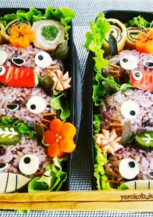 トトロ雑穀おにぎり♪トトロキャラ弁レシピ-レシピのメイン写真