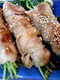 豆苗の豚バラ巻き-レシピのメイン写真