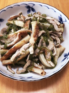 めかぶと豚肉のドレッシング炒め-レシピのメイン写真