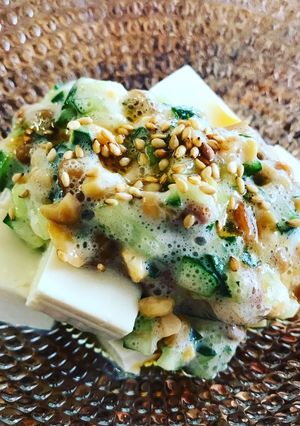 胡瓜と梅納豆の冷奴-レシピのメイン写真