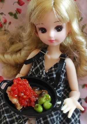 リカちゃんサイズ♡鶏肉のトマトステーキꕤ-レシピのメイン写真