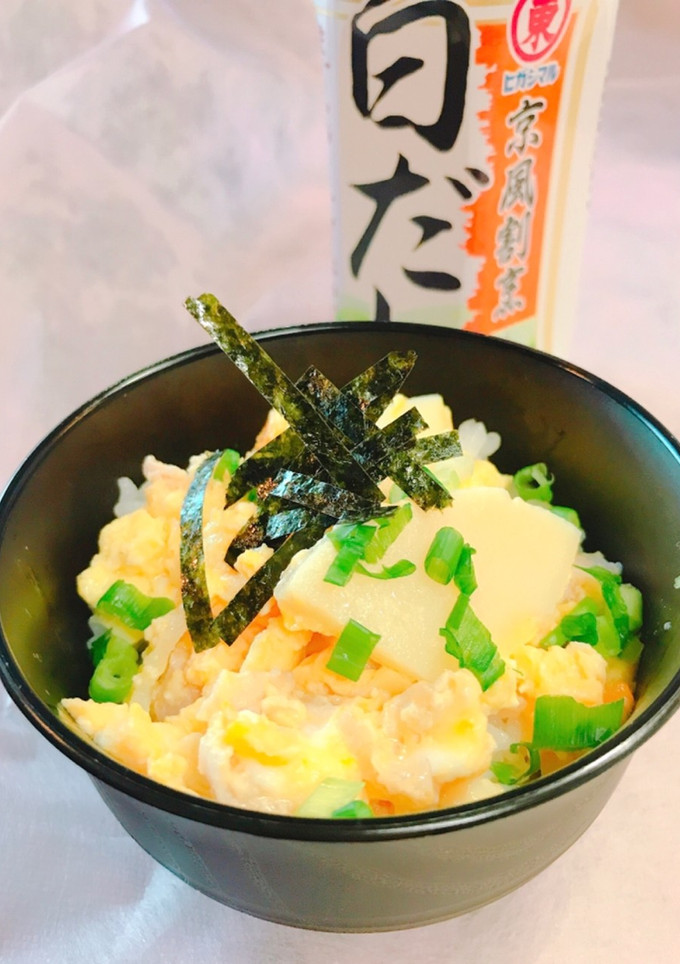 白だしで！たけのこと鶏肉の玉子丼-レシピのメイン写真