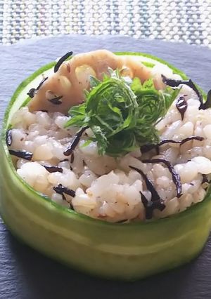 ひじき蓮根と玄米ご飯のサラダ風-レシピのメイン写真