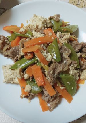 牛肉と豆腐の生姜醤油炒め-レシピのメイン写真
