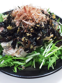 鯖缶と水菜とキクラゲの健康サラサラだ♪-レシピのメイン写真