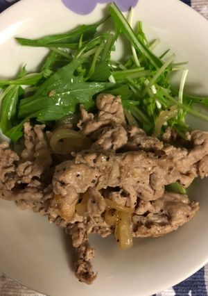 豚こまと玉ねぎのペペロンチーノ風-レシピのメイン写真