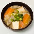 厚揚げごぼう人参キャベツ玉葱の味噌汁