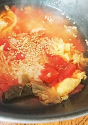 トマトと卵のさっぱり雑炊-レシピのメイン写真
