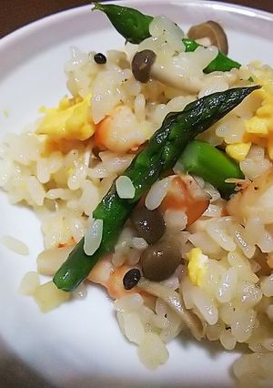 アスパラとえびのピラフ-レシピのメイン写真