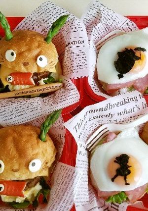 こどもの日キャラ弁簡単トトロバーガー-レシピのメイン写真