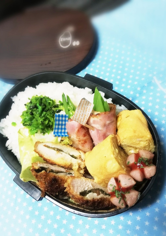 高校男子弁当☆ささみの梅しそ巻き-レシピのメイン写真