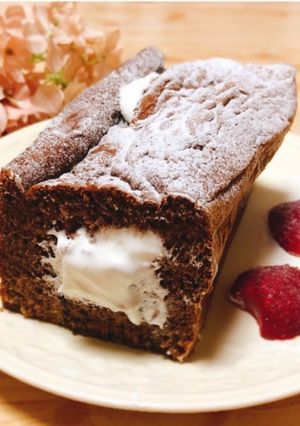 共立て簡単ミルクチョコシフォンケーキꕤ-レシピのメイン写真