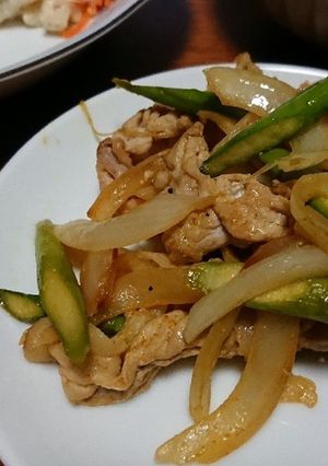 アスパラと豚肉のカレー炒め-レシピのメイン写真