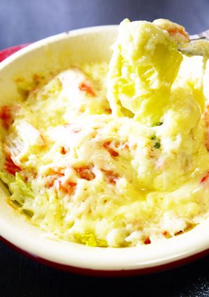 レンジで！カニカマ＆キャベツのマヨチーズ-レシピのメイン写真