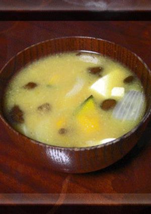 ♡カボ玉ナメ豆腐の具沢山のお味噌汁-レシピのメイン写真