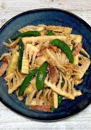 筍ときぬさやのたらこガーリックバター炒め-レシピのメイン写真