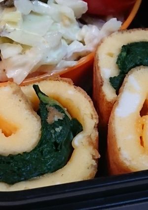 ほうれん草の薄焼き卵巻き-レシピのメイン写真