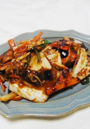 鮭と白菜のチリ味噌ソース-レシピのメイン写真
