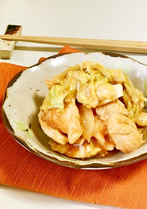 レンジで♪鶏キャベツのケチャップ味噌煮-レシピのメイン写真