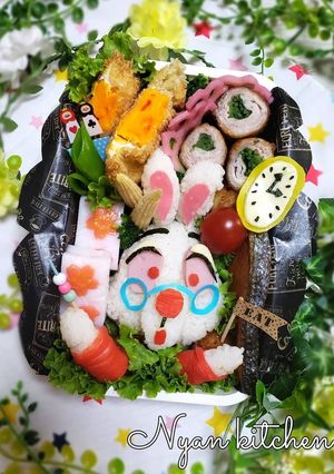 不思議の国のアリス『白ウサギ』キャラ弁♡-レシピのメイン写真