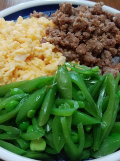 ちょっぴりヘルシー三食丼-レシピのメイン写真