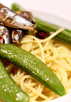 オイルサーディンとエンドウのパスタ-レシピのメイン写真