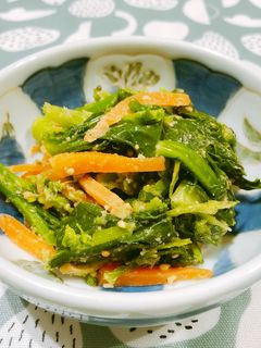 簡単!アスパラ菜と人参の胡麻和え-レシピのメイン写真