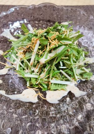 水菜のパリパリ胡麻サラダ＊和えるだけ-レシピのメイン写真