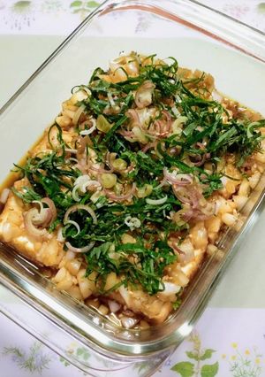 夏の夕飯！簡単レンジ新玉葱よだれ厚揚副菜-レシピのメイン写真
